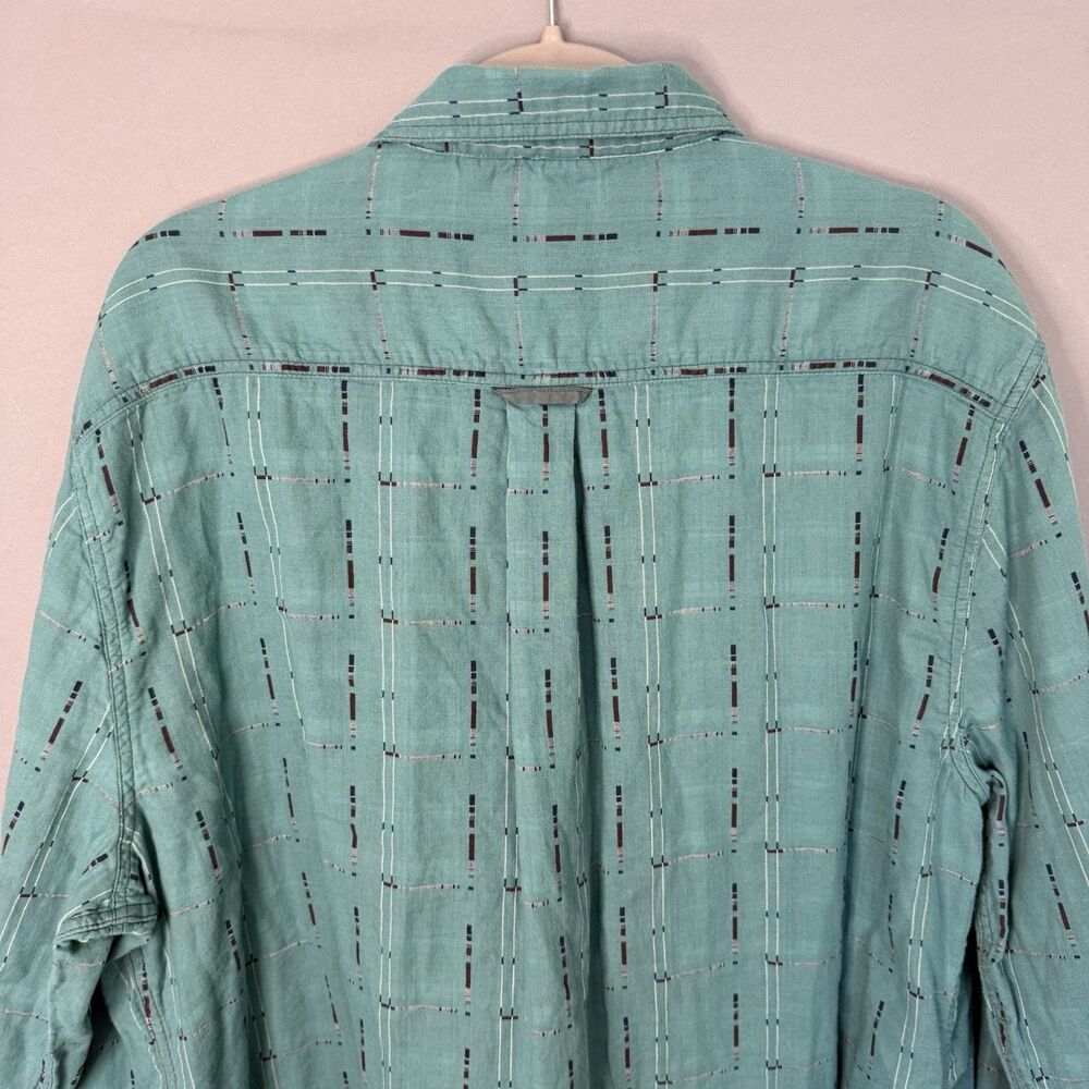 Carbon2Cobalt Mens Shirt XL Teal Blue Button Up Long Sleeve Cotton Light Flannel - Picture 4 of 10